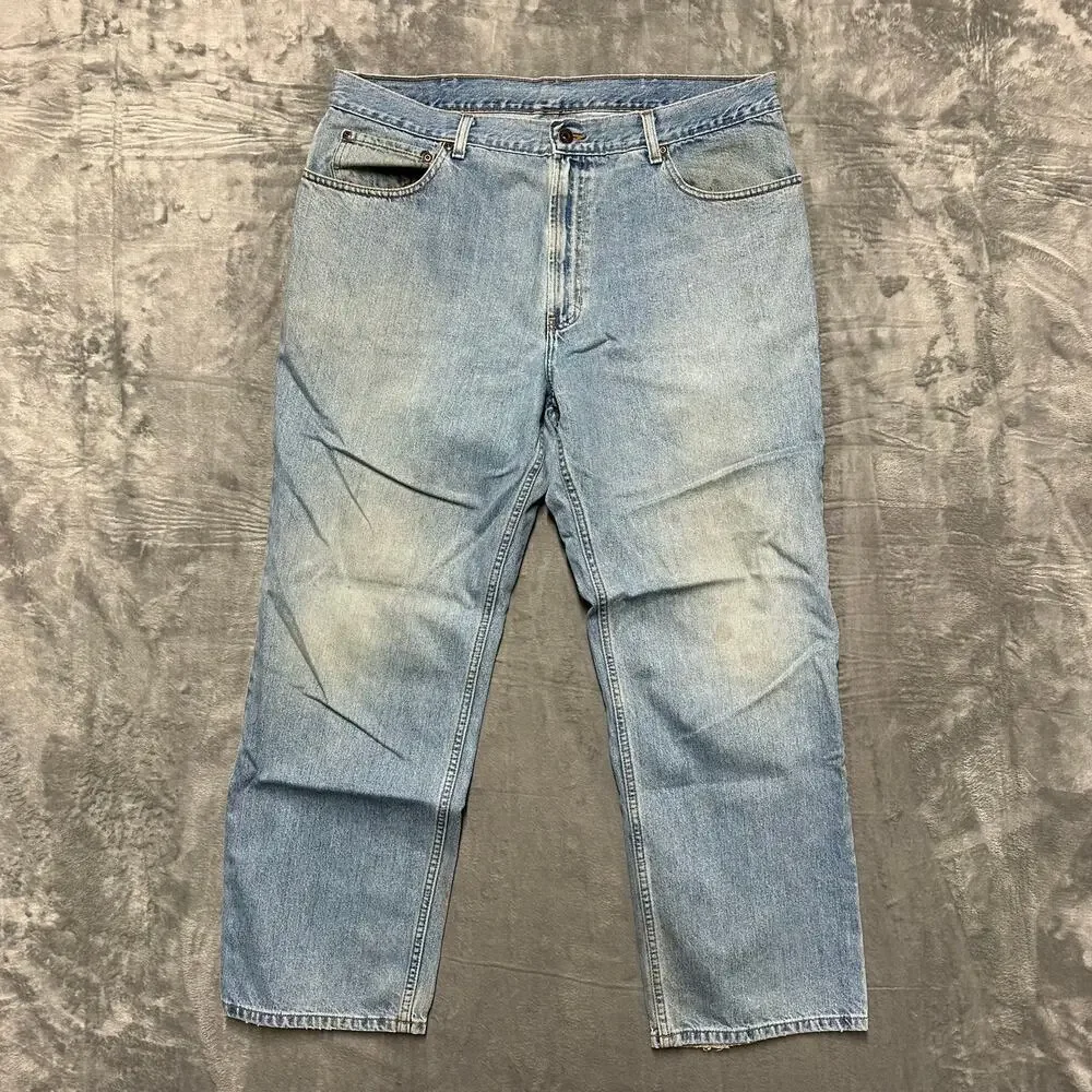 Vintage‎ L.L.Bean Straight Jeans Men's Size 38x30 Light Blue